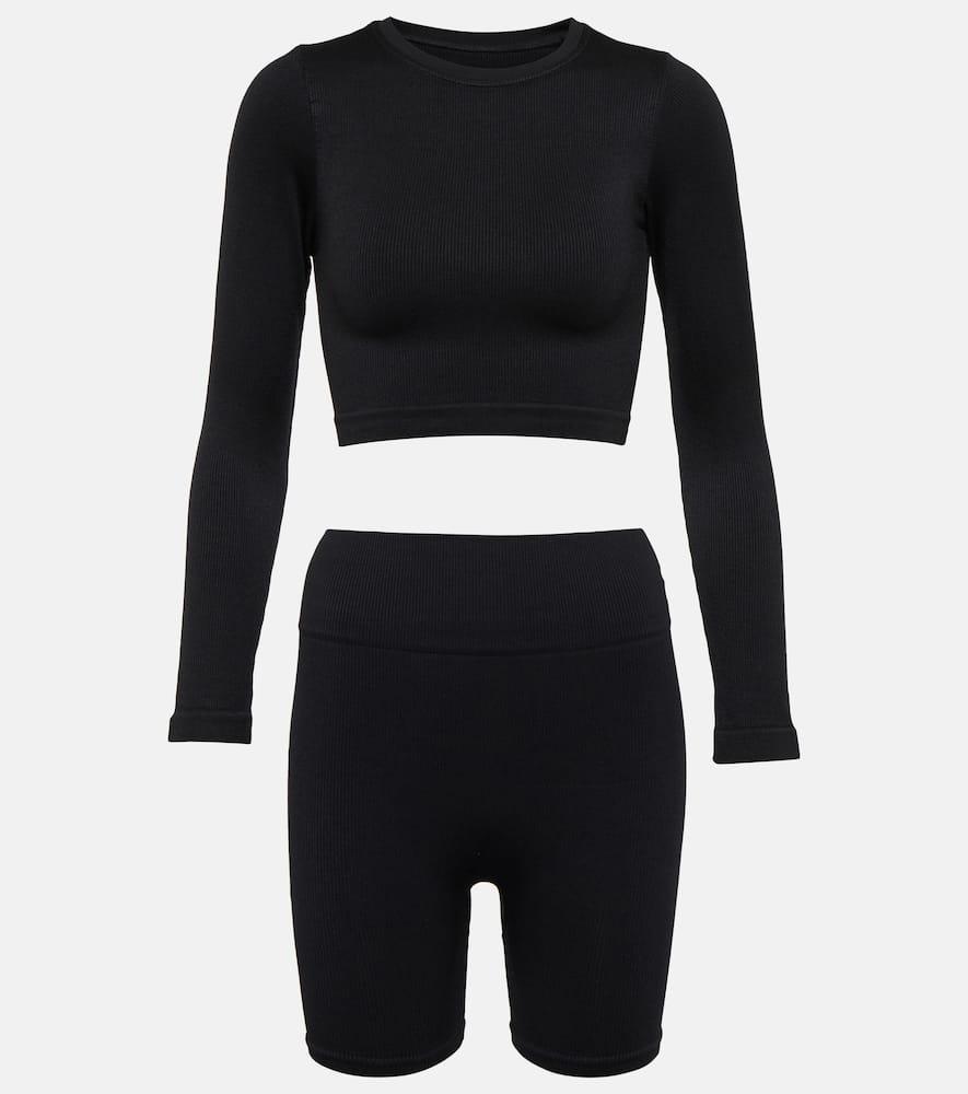 prism² evoke crop top and composed shorts set