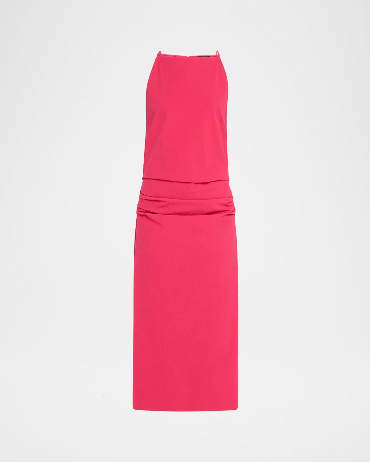 priya draped bi-stretch cotton nylon dress