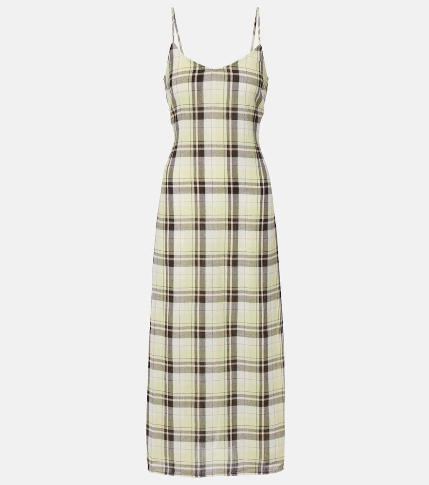 proenza schouler evelyn plaid gauze slip dress