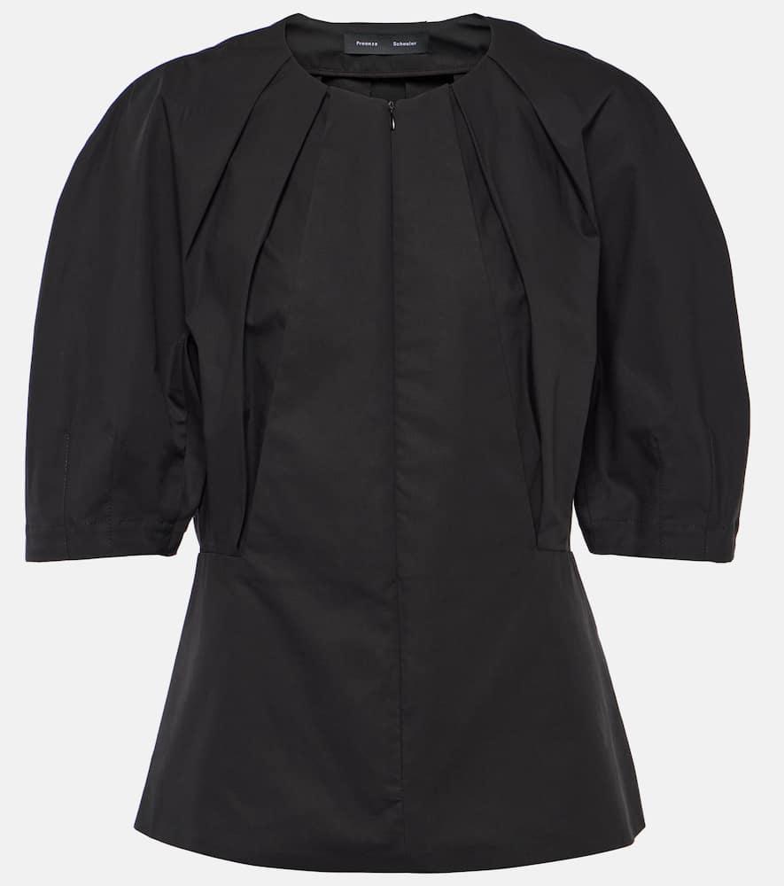 proenza schouler georgia pleated cotton poplin top
