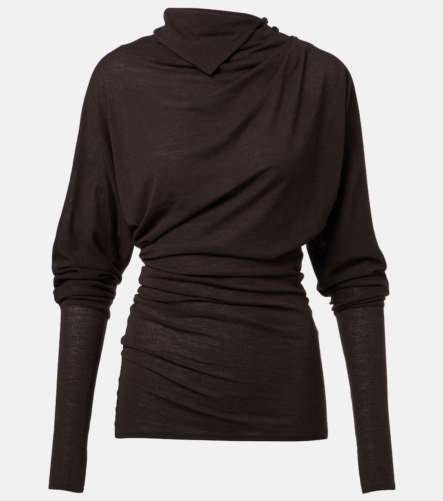proenza schouler golda gathered jersey top
