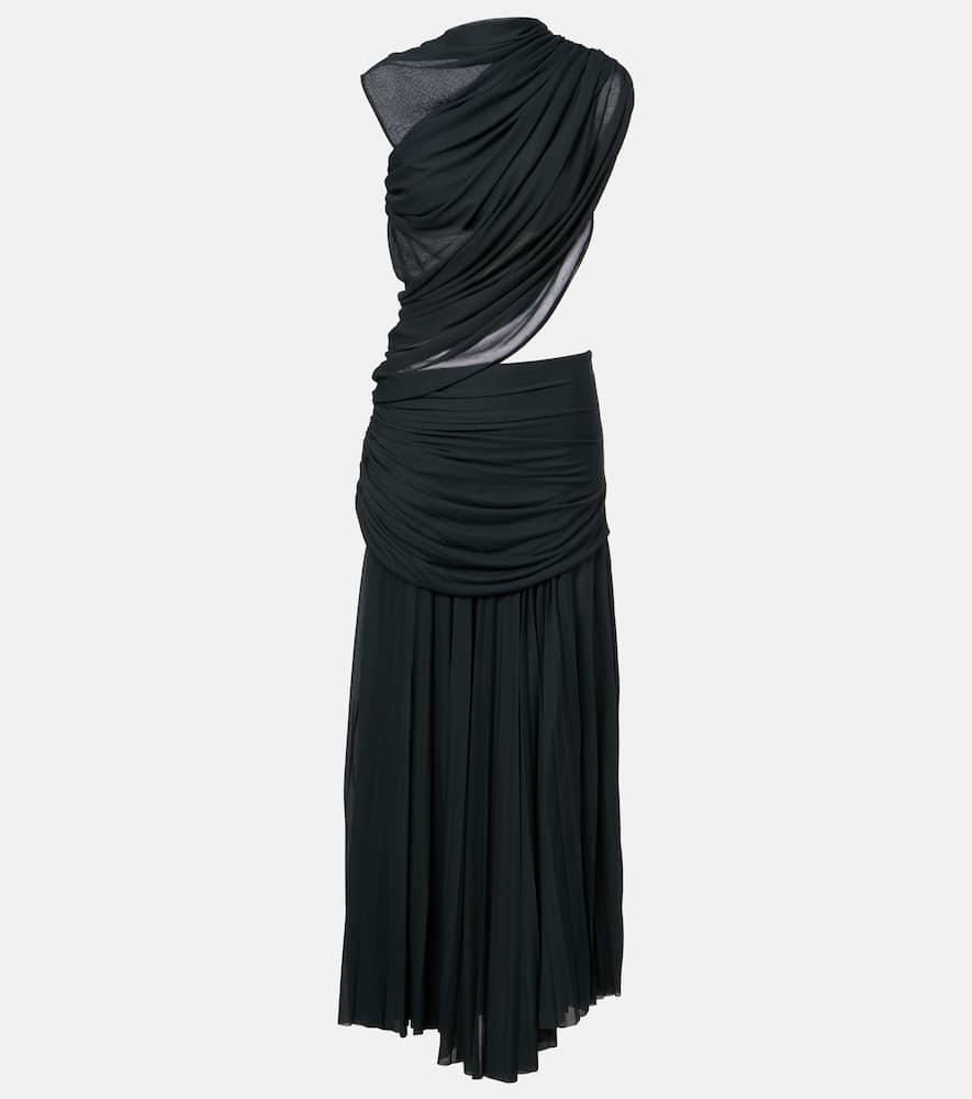 proenza schouler irma cutout draped jersey midi dress