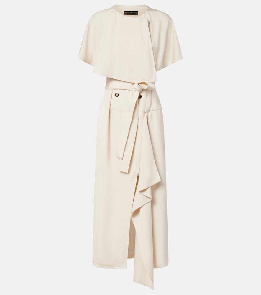 proenza schouler isolde caped twill midi dress