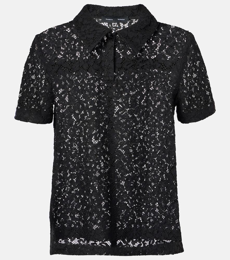 proenza schouler kennedy floral lace polo shirt