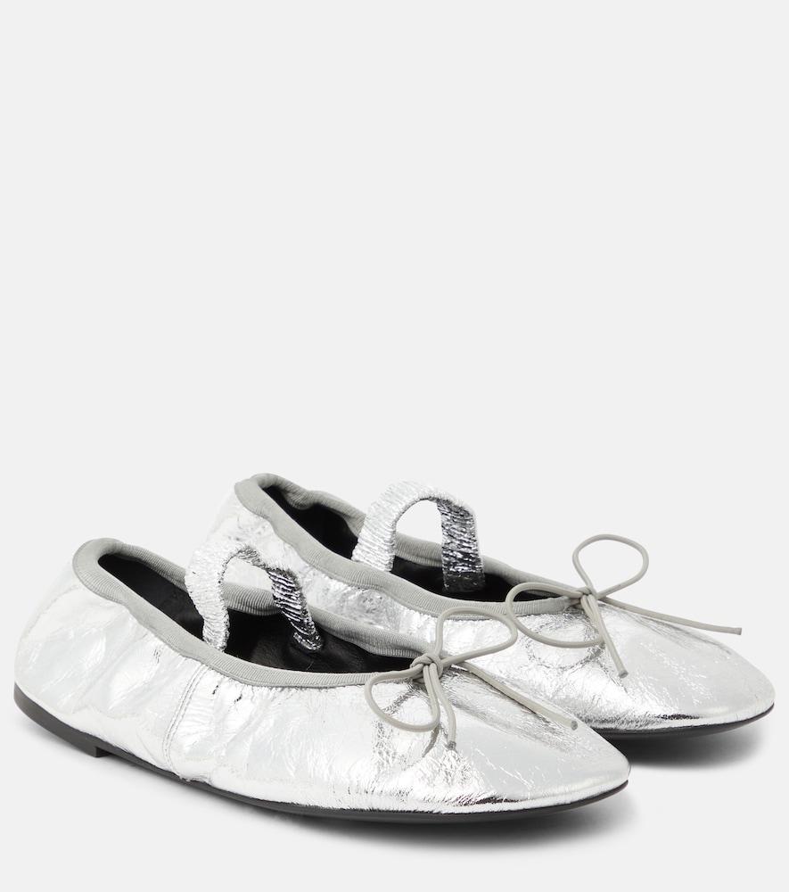 proenza schouler metallic leather ballet flats
