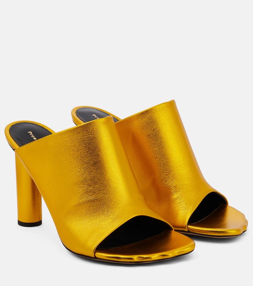 proenza schouler metallic leather mules