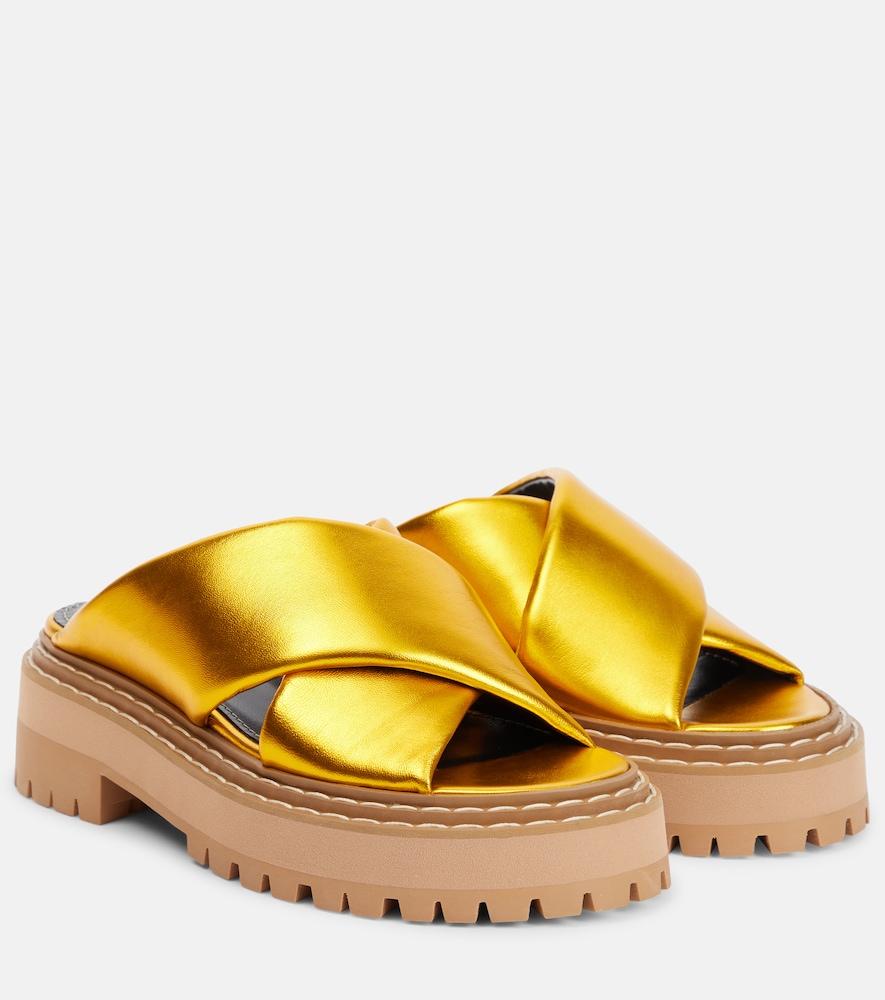 proenza schouler metallic leather sandals