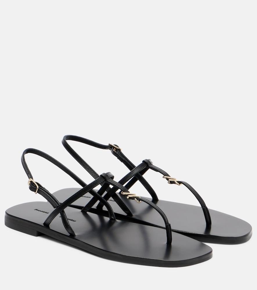 proenza schouler monogram leather thong sandals