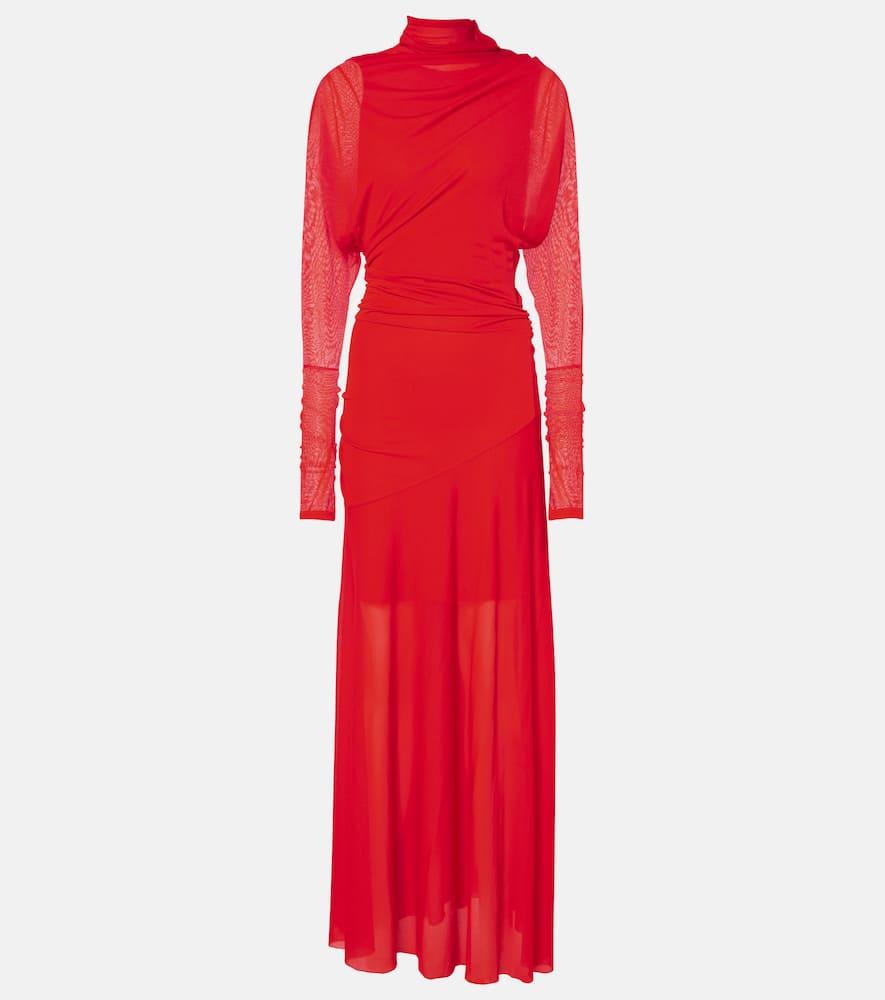proenza schouler paula sheer crêpe jersey gown
