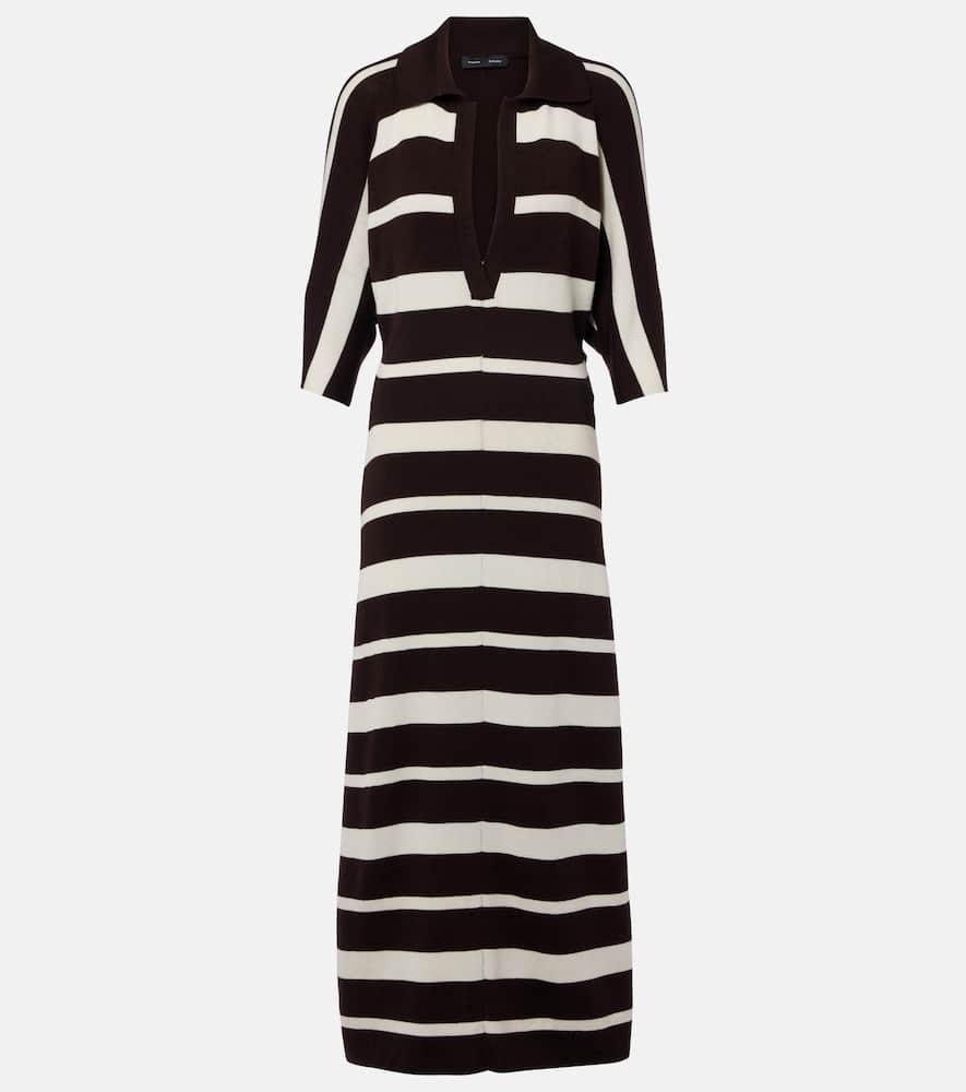 proenza schouler solana striped wool and silk maxi dress