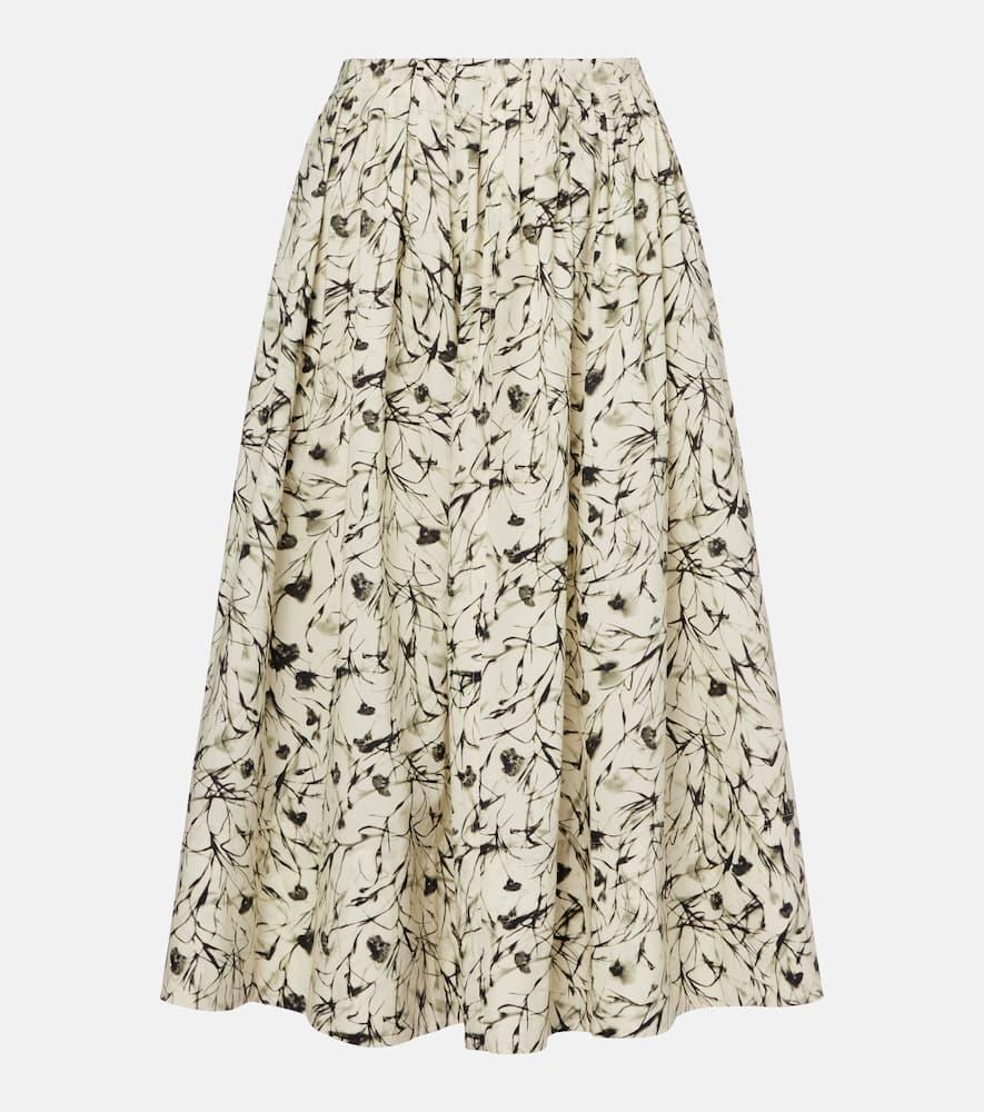 proenza schouler white label austin cotton poplin midi skirt