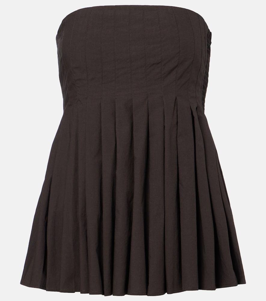 proenza schouler white label avine pleated peplum cotton top