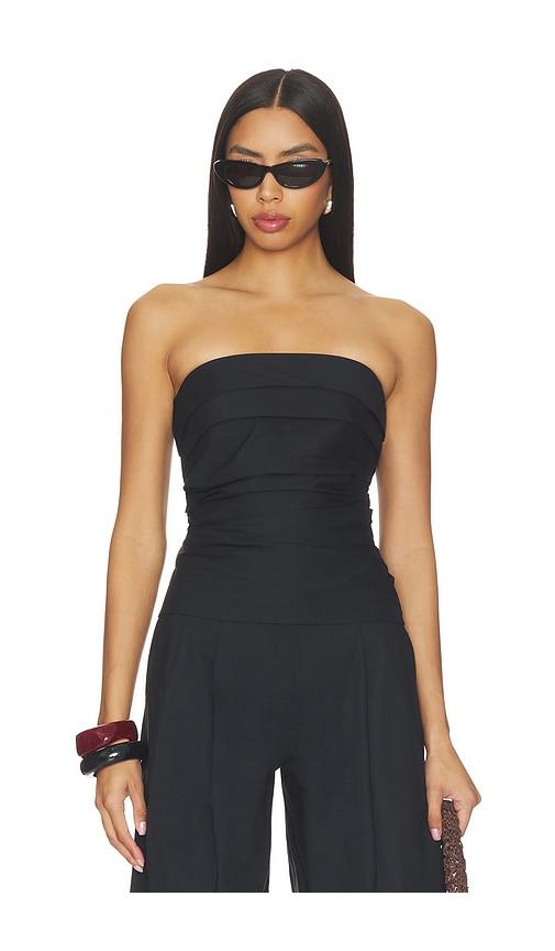 proenza schouler white label maisy strapless top in black.