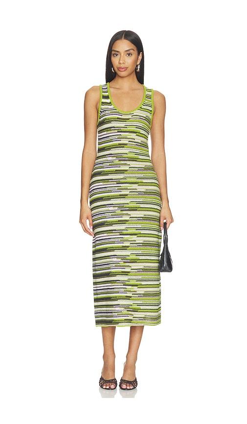 proenza schouler white label proenza schouler zinah knit dress in green,black.