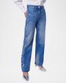 promessa embellished wide-leg jeans