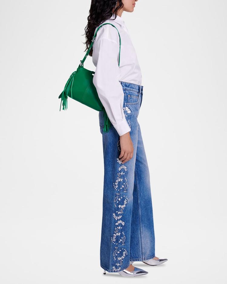 promessa embellished wide-leg jeans