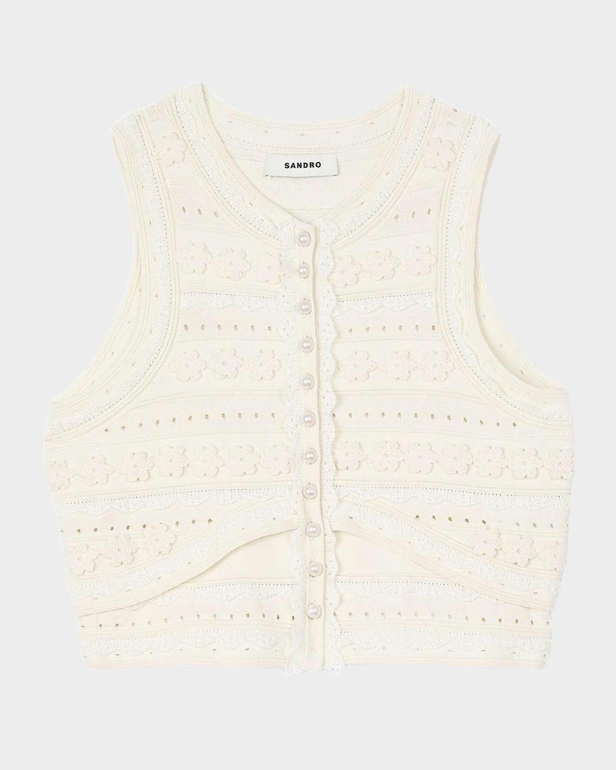 propriano knit button-front top