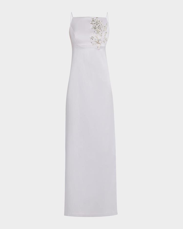 pryce embellished mikado column gown