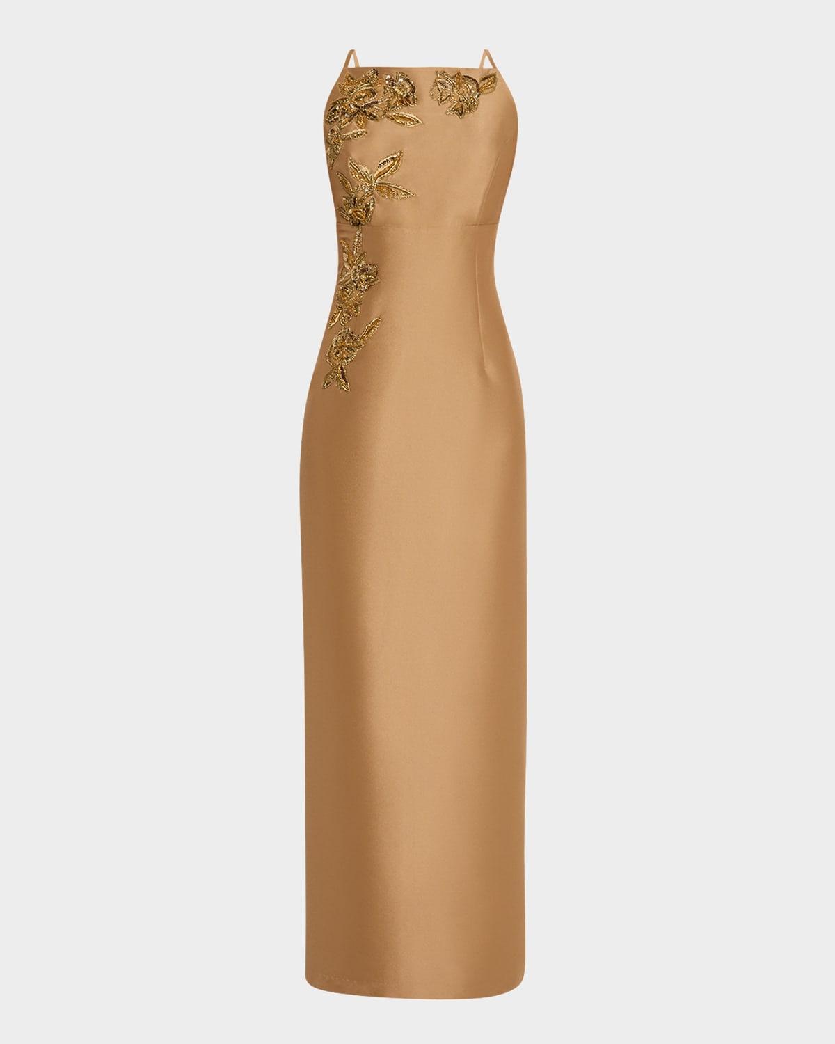 pryce embellished mikado column gown