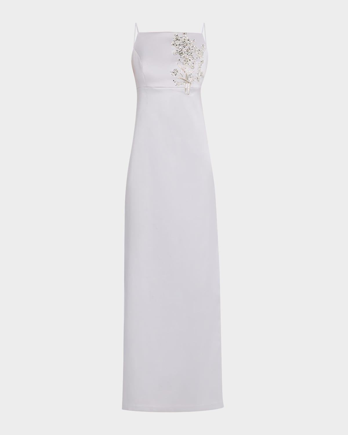 pryce embellished mikado column gown