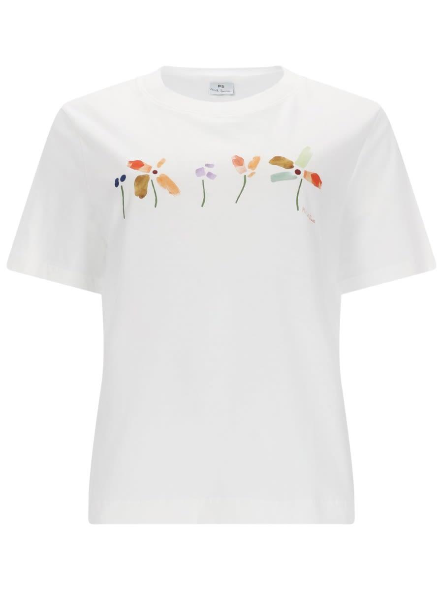 ps by paul smith t-shirt row of flowers