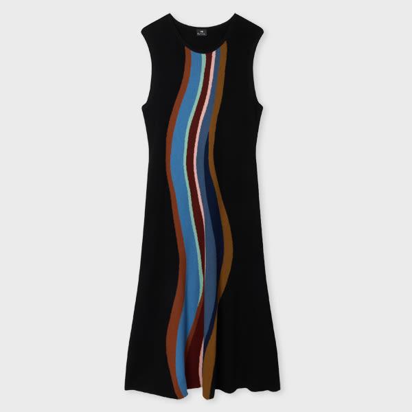 ps paul smith women's 'midnight swirl' knitted dress black