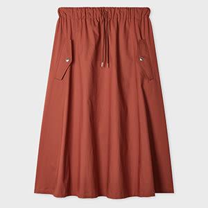 ps paul smith women's 'rust' drawstring waist skirt red