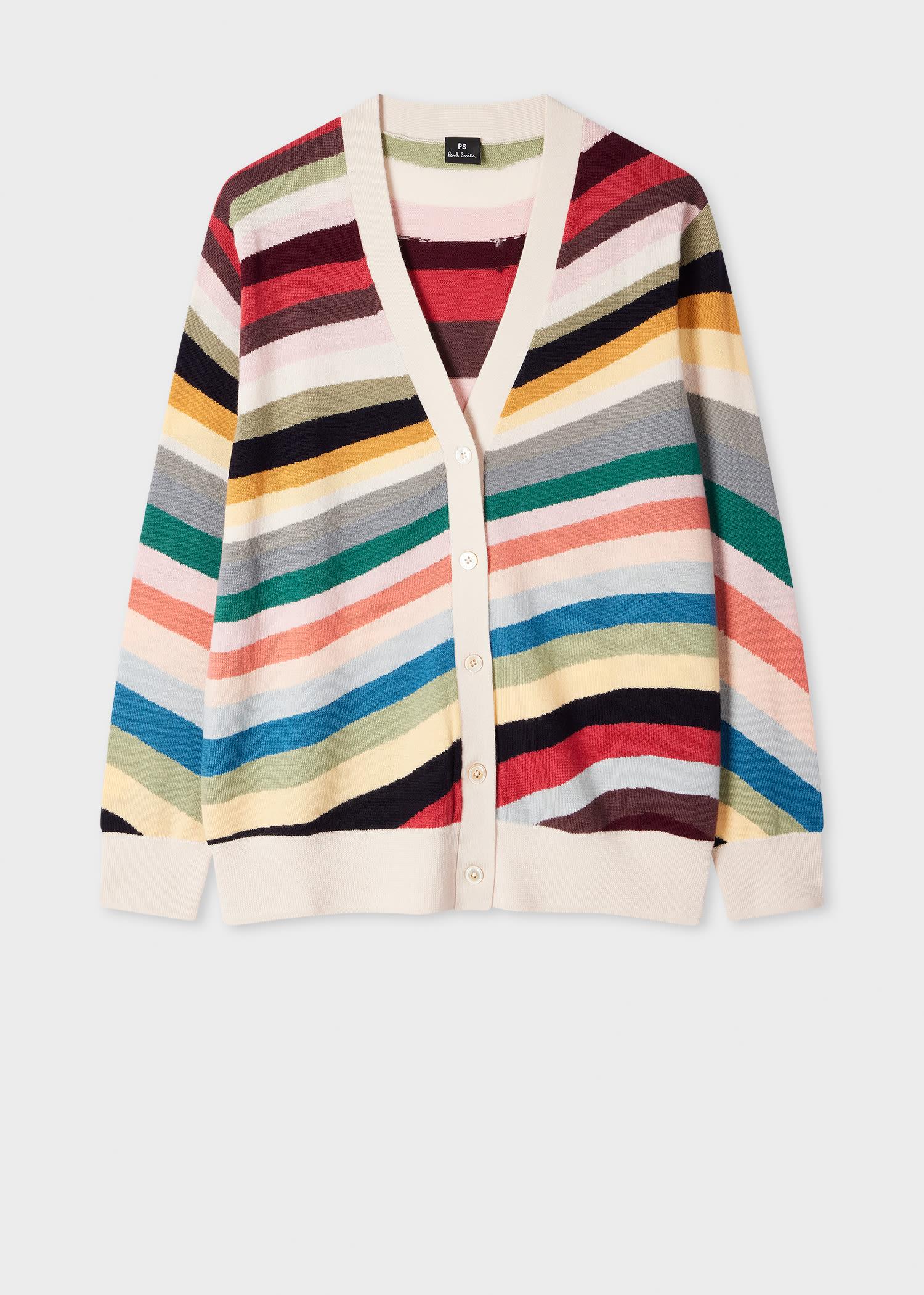 ps paul smith women's 'swirl' stripe cardigan multicolour