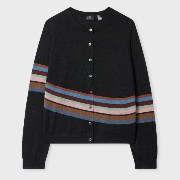 ps paul smith women's black 'swirl' cardigan
