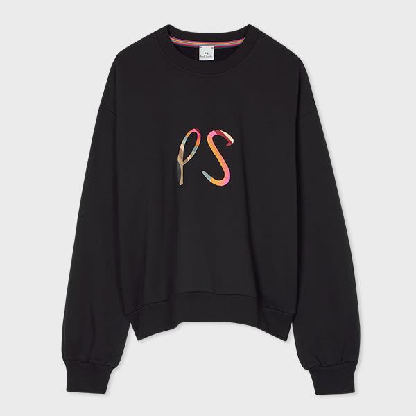 ps paul smith women's black 'swirl' logo sweatshirt