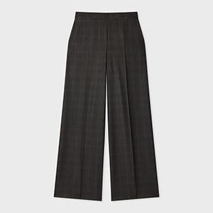 ps paul smith women's black flecked check wide-leg trousers