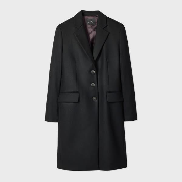 ps paul smith women's black wool epsom coat