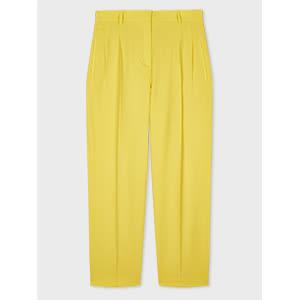 ps paul smith women's citrine wool hopsack pleated trousers green