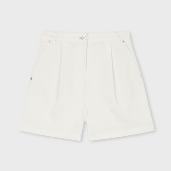 ps paul smith women's cream denim 'happy' shorts white