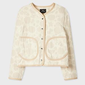 ps paul smith women's cream floral jacquard jacket white