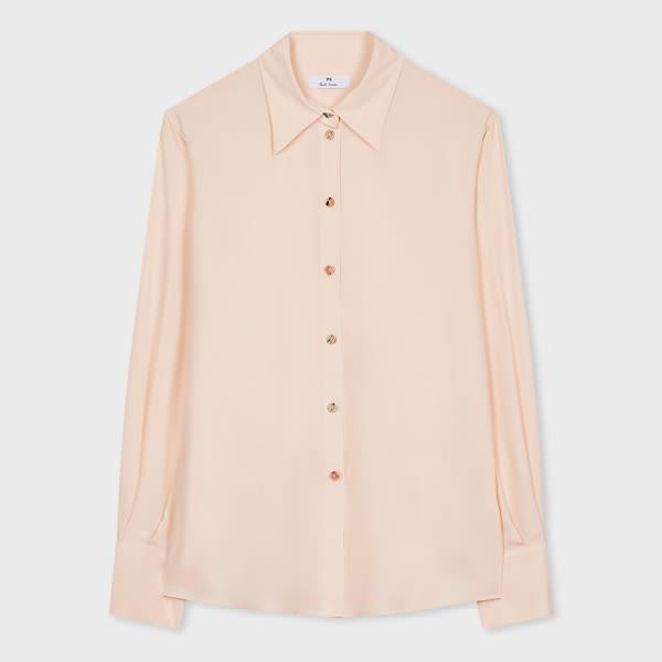 ps paul smith women's cream silk-blend blouse white