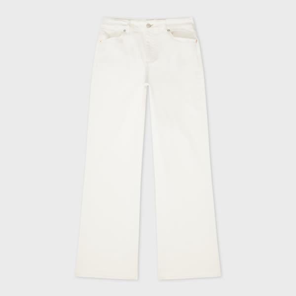 ps paul smith women's cream wide leg jeans white