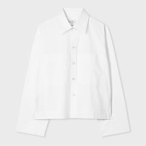 ps paul smith women's cropped cotton white shirt