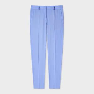 ps paul smith women's dusty blue wool hopsack pleated trousers