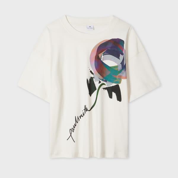 ps paul smith women's ecru 'painted spot' t-shirt white