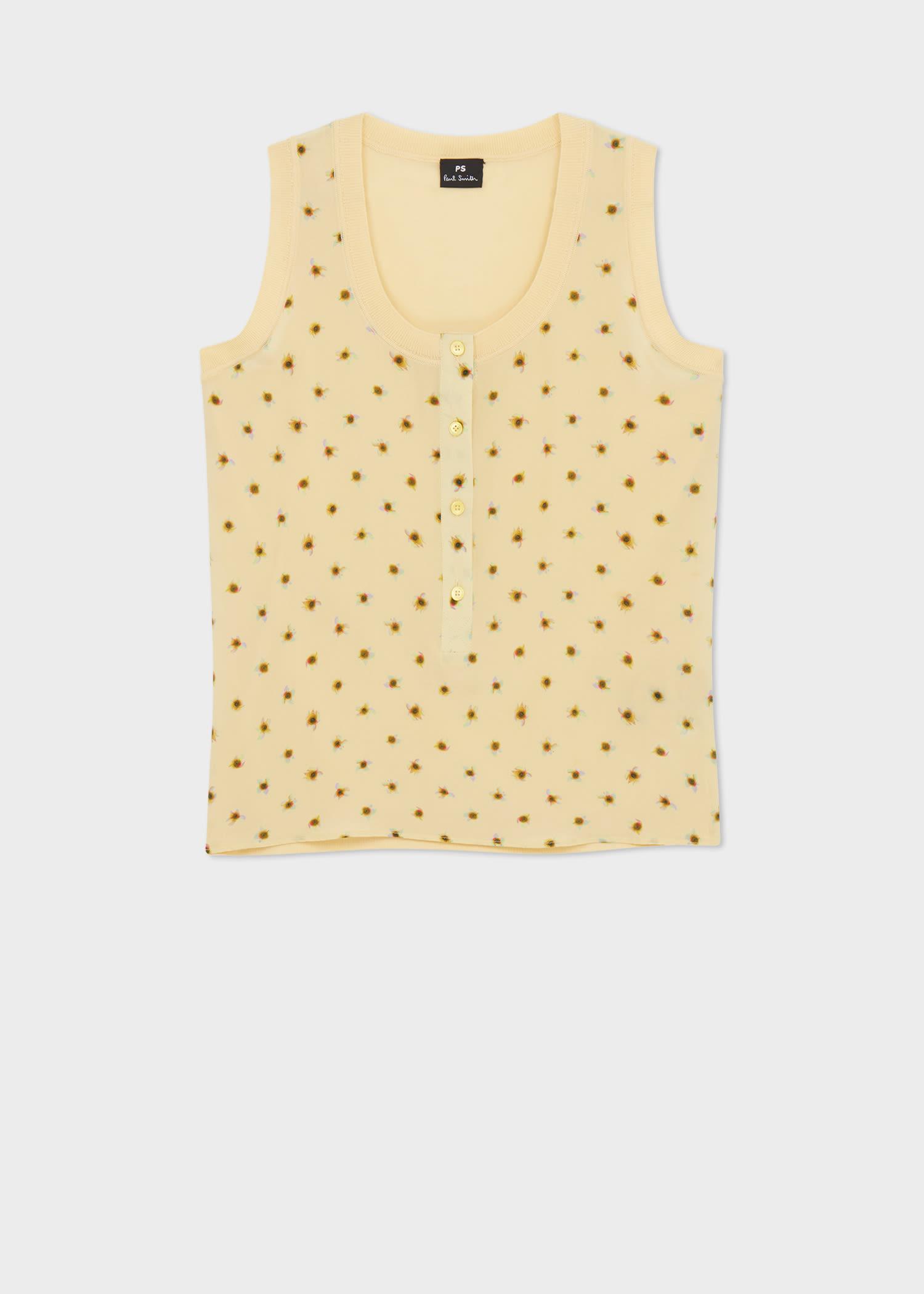 ps paul smith women's lemon 'ibiza sunflair' vest top yellow