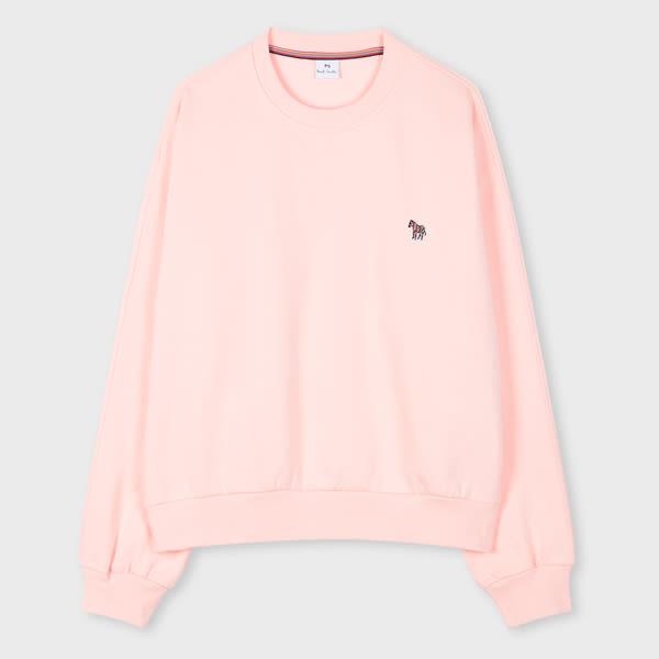 ps paul smith women's light pink zebra logo cotton sweatshirt