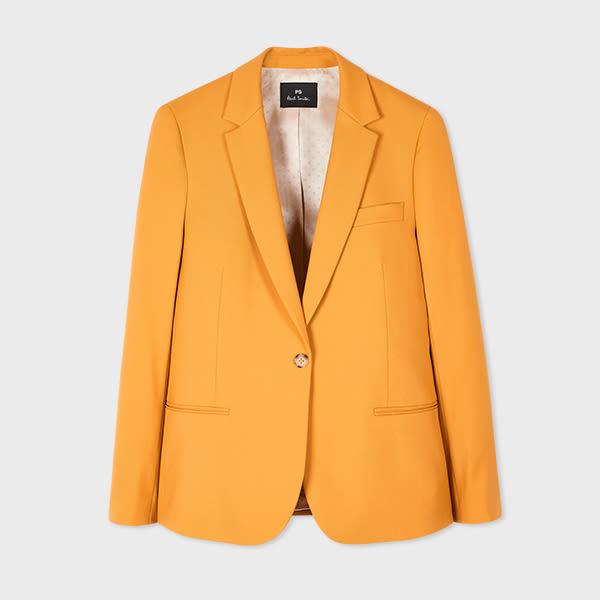 ps paul smith women's ochre wool hopsack blazer yellow