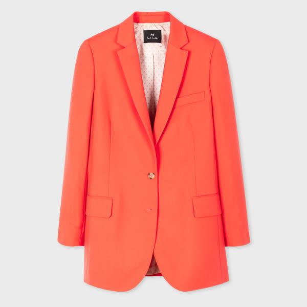 ps paul smith women's orange hopsack wool blazer