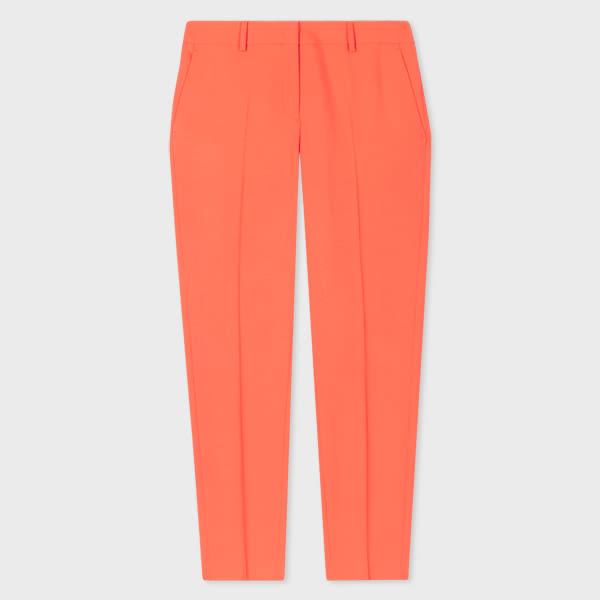 ps paul smith women's orange wool hopsack pants