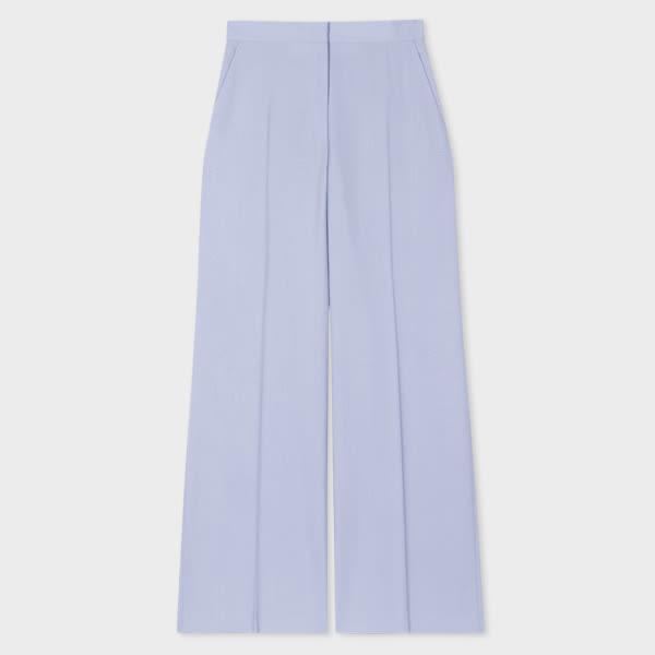ps paul smith women's pale blue wool wide-leg pants