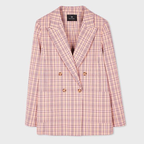 ps paul smith women's pink check blazer red