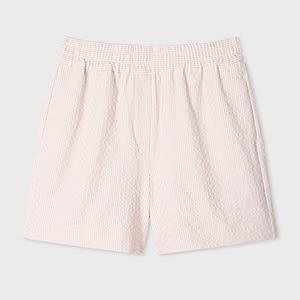 ps paul smith women's pink cotton-blend stripe shorts white