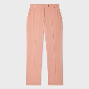 ps paul smith women's pink slim-fit wool-blend trousers brown