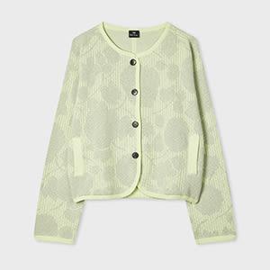 ps paul smith women's sage jacquard floral cardigan green